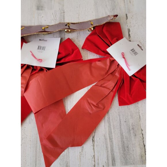 Hanging bow sleigh bell door bell knocker xmas set decor - Picture 7 of 7